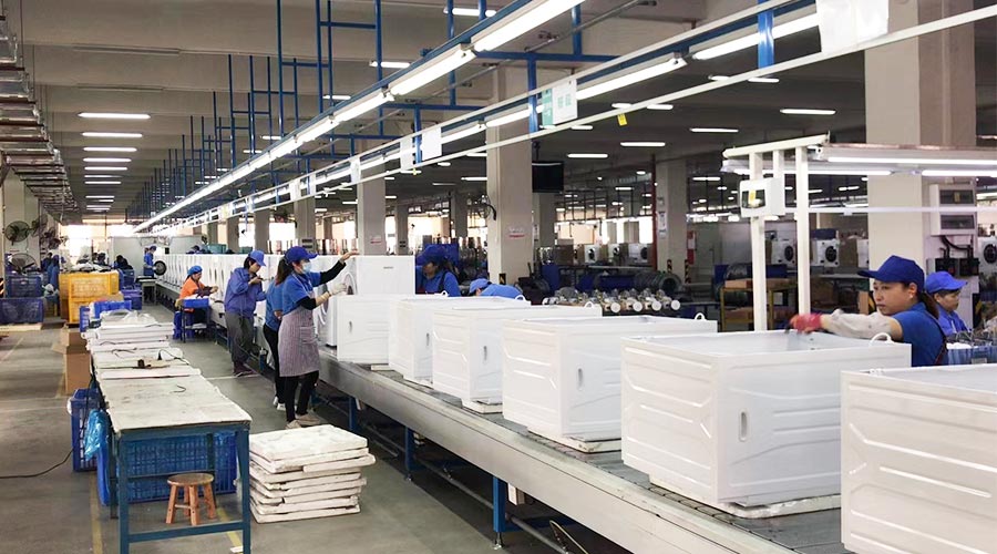 專業(yè)且專注！裝配車間開展客戶松下滾筒衣服烘干機生產