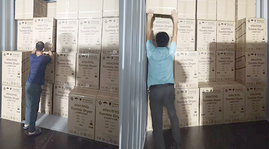 講效率！快速完成英國客戶Electriq衣物烘干機裝柜出貨任務(wù)